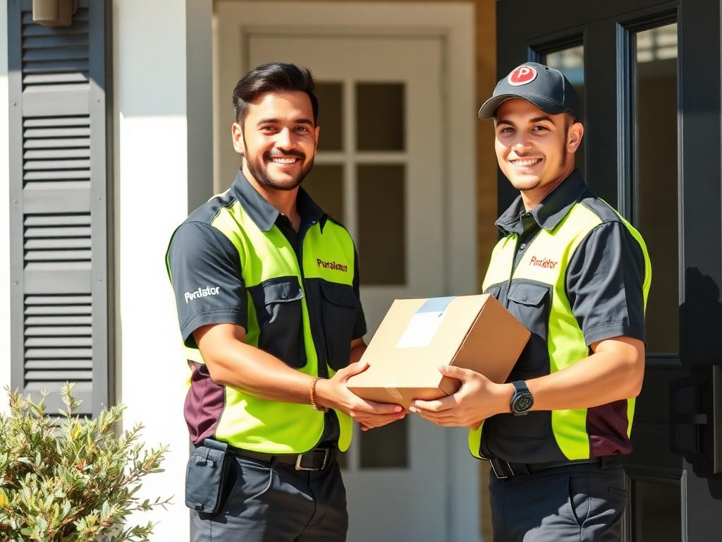 Purolator courier picking up package